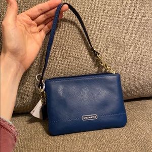 Coach Teal Leather Small Wristlet